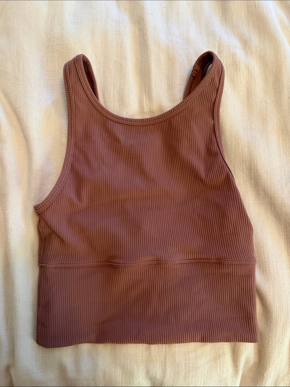 Lululemon Ribbed Tank Crop Top in Mauve